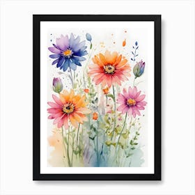 Watercolor Flowers 22 Art Print