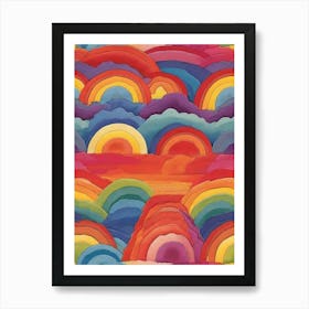 Half Moons Rainbow Art Print 1 Poster