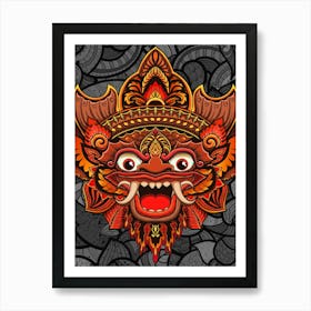 Indonesia Devil Mask - Barong, Balinese mask, Bali mask print Art Print