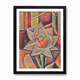 Cubism Flower Watercolor 2 Art Print