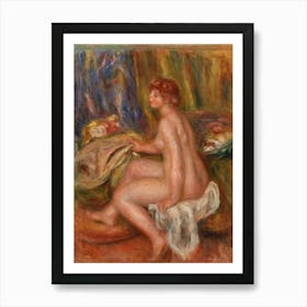 Seated Female Nude, Profile View, Pierre Auguste Renoir Art Print