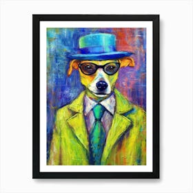 Fashionable Canine Canvas; Dog Elegance In Oil Art Print