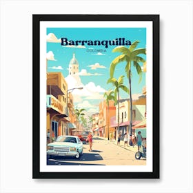 Barranquilla Columbia Street view Travel Art Illustration Art Print