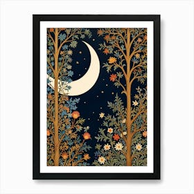 William Morris Moon In The Trees Art Print