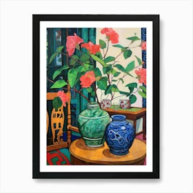 Flowers In A Vase Still Life Painting Bougainvillea 3 Art Print