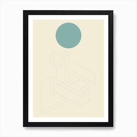 Impossible Wall In Moonlight Abstract Minimal Art Print