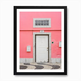 Cascais Pink Facade And Door Art Print