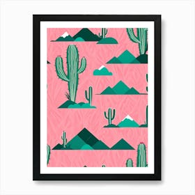 Cactus Pattern Art Print