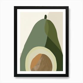 Avocado Close Up Illustration 8 Art Print