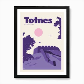 Totnes, South Devon (Purple) Art Print