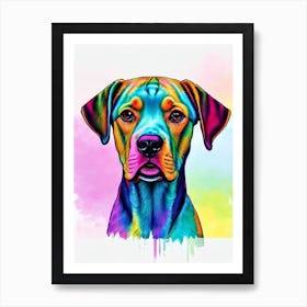 Vizsla Rainbow Oil Painting Dog Art Print