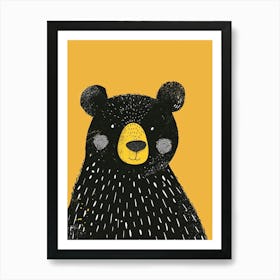 Yellow Black Bear 1 Art Print