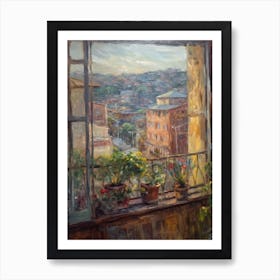 Window View Of Sydney In The Style Of Impressionism 3 Art Print