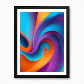 Abstract Colorful Waves Vertical Composition 74 Art Print