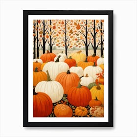 Pumpkin Patch Illustration 4 Art Print