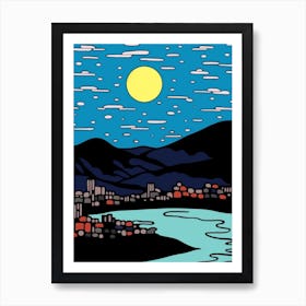 Minimal Design Style Of Seoul, South Korea 3 Art Print