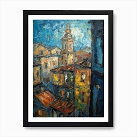 Window View Of Istanbul In The Style Of Expressionism 3 Art Print