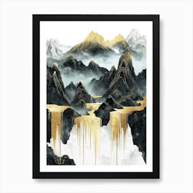 Rockies Gold Flow Metallic Light Art Print