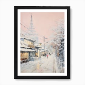 Dreamy Winter Painting Tokyo Japan 3 Art Print