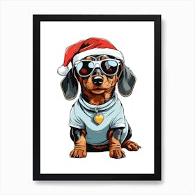 Christmas Dachshund Dog Art Print