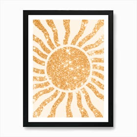 Glittery Boho Sun Bedroom Art Art Print