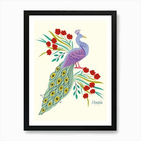 Bohemian Paradise with peacock Art Print