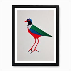 Lapwing Origami Bird Art Print