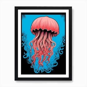Lions Mane Jellyfish Pop Art 2 Art Print