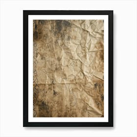 Abstract Pattern Swirling Across A Vintage Crumpled Paper Tones Of Sepia And Muted Earth Colors Fr (1) Art Print