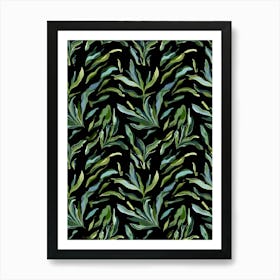 "Ephemeral Echoes: A Nocturnal Tapestry of Forgotten Foliage" Art Print