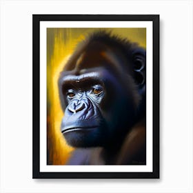 Baby Gorilla Gorillas Bright Neon 1 Art Print