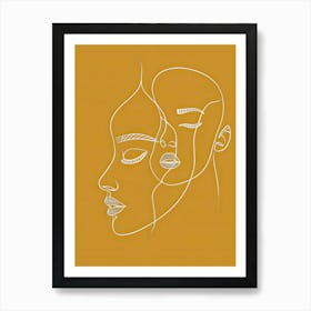 Simplicity Lines Woman Abstract In Yellow 1 Art Print