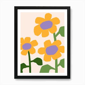Colorful Daisies Flower Print Art Print