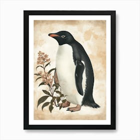 Adlie Penguin Deception Island Vintage Botanical Painting 2 Art Print