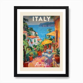 Amalfi Coast Italy 1 Fauvist Painting  Travel Poster Art Print