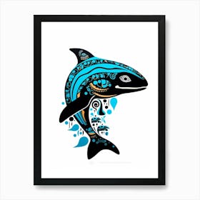 Orca Whale Pattern 6 Art Print