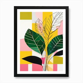 yellow and green floral painting Art Print