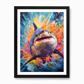  A Bull Shark Vibrant Paint Splash 3 Art Print