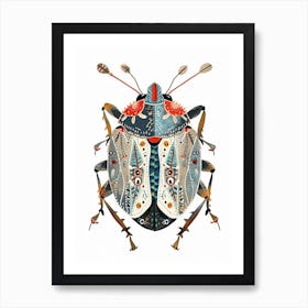 Colourful Insect Illustration Pill Bug 10 Art Print