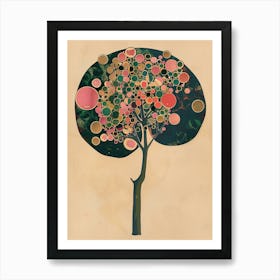 Linden Tree Colourful Illustration 4 Art Print