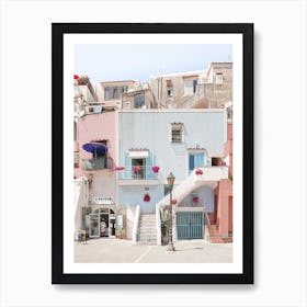 Pastel Color Island Streets Art Print