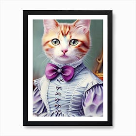 Cat In A Dress Victorian Style Art Print