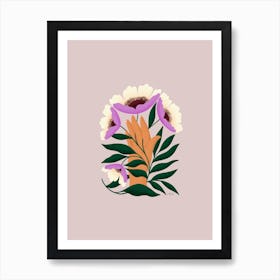 Purple Poppies And Hand Art Print