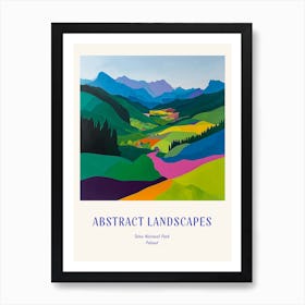 Colourful Abstract Tatra National Park Poland 3 Poster Blue Art Print