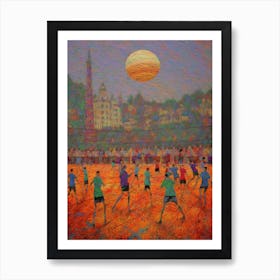 Volleyball In The Style Of Monet 1 Art Print