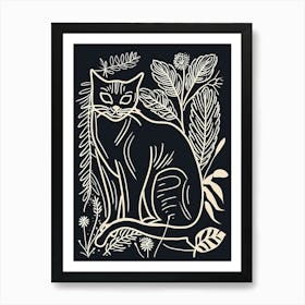 Korat Cat Minimalist Illustration 1 Art Print