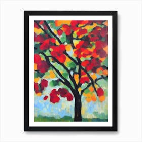 Black Gum 2 tree Abstract Block Colour Art Print