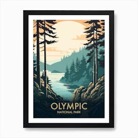 Olympic National Park Vintage Travel Poster 15 Art Print