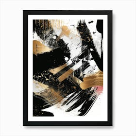 Abstract Black Gold Canvas Print 5 Art Print