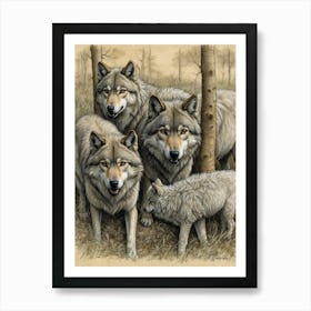 Wolf Family Art Print